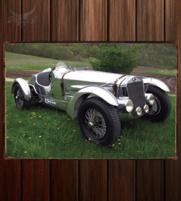 Металлическая табличка Delage D6-3L Grand Prix Race Car